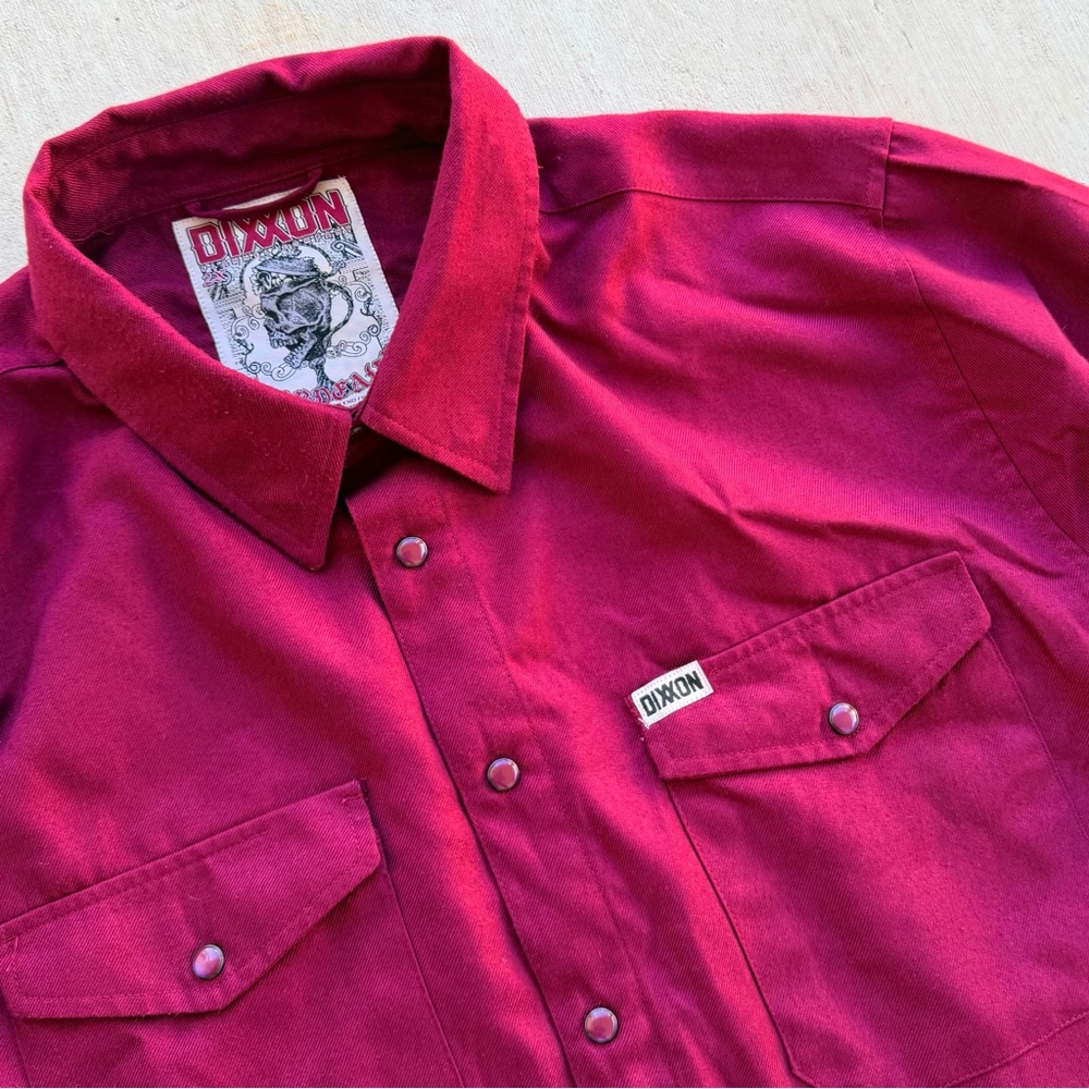 Dixxon Flannel Co Men’s Shirt Size 2XL Bordeaux Pearl Snap Burgundy - Picture 3 of 7